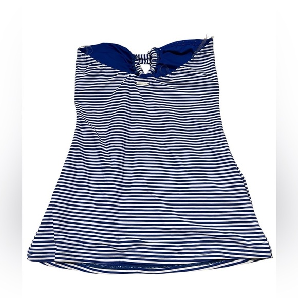 NWT Sea Level Women’s Varsity Halter Bandeau Tankini Top in Blue/White stripes - Picture 4 of 7